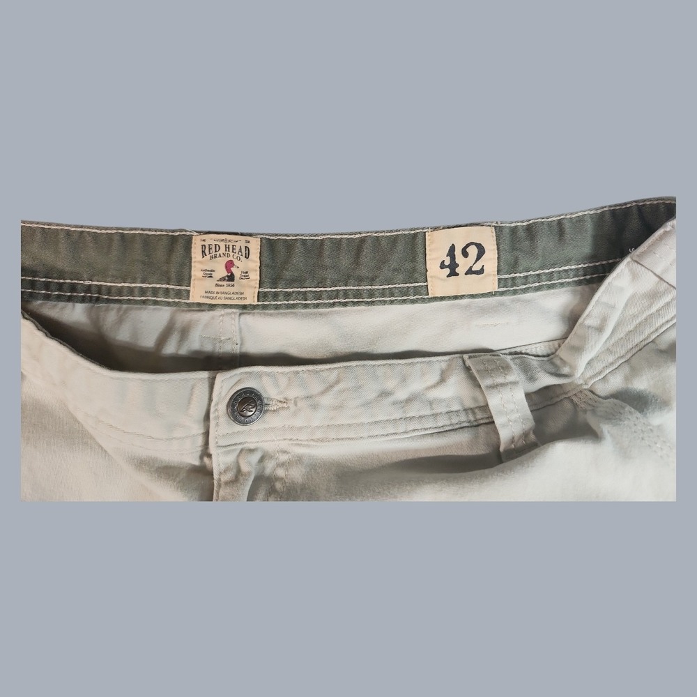 Red Head Men's 42 Cargo Shorts Beige Khaki Cotton Outdoor Hiking Utility Pockets - Picture 7 of 8